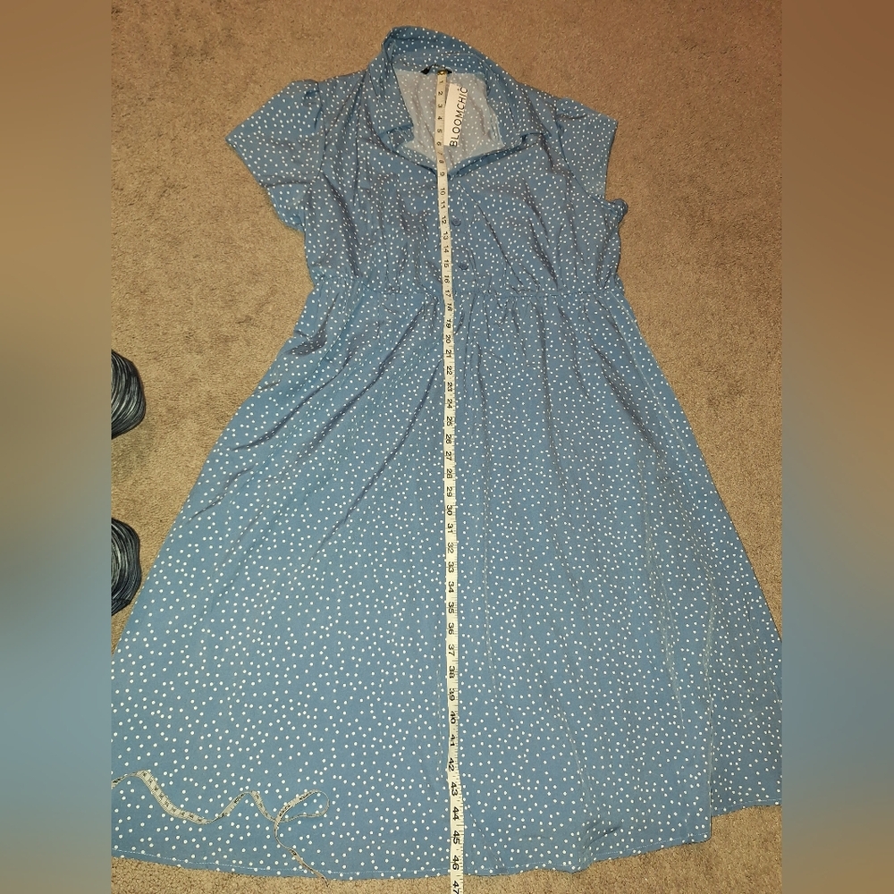NWT / BloomChic Polka Dot Midi Dress in Blue and White / Size 18 -20 - Picture 6 of 13